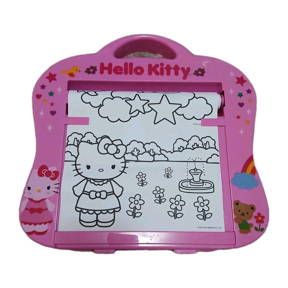 Hello Kitty Pink Coloring Roll Desk 2014 Sanrio Art Station Activity Toy